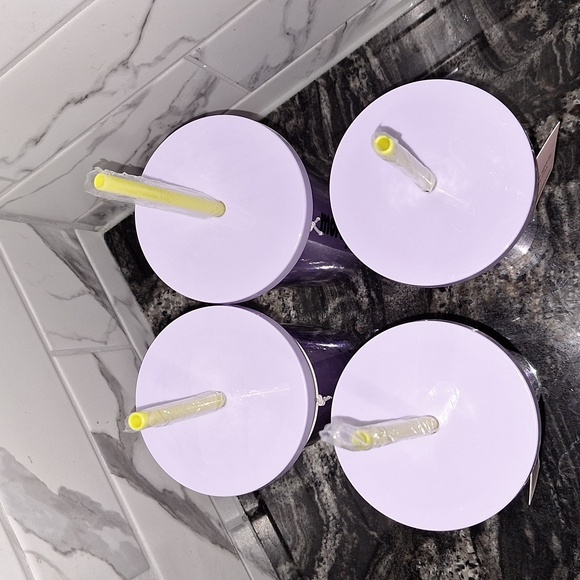 ♠️ Set of 4 Kate Spade “more joy” Insulated Tumblers. Purple. 20 oz. - Picture 2 of 8